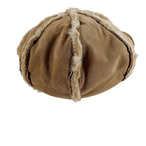 Vintage Wilsons Leather Suede Half Gloves Newsboy Cap Hat Size S/M Faux Fur Y2K main image 9